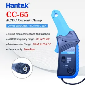 Hantek CC-65, klem Meter arus AC/DC dengan konektor BNC, pengukur arus CC65 CC650 untuk osiloskop 400Hz Band