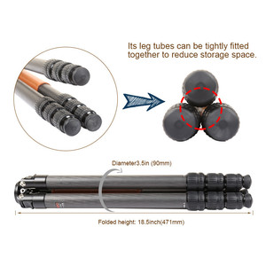 Trépied robuste pliable de haute qualité V284C, <span class=keywords><strong>en</strong></span> Fiber de <span class=keywords><strong>carbone</strong></span>, pour appareil <span class=keywords><strong>Photo</strong></span> numérique - Product Image 5