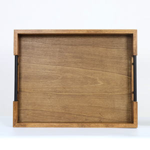 Professionelles Design dekorativ mit Griffen klassisches Holztablett rechteckiger Serviertablett 40,6 × 32 × 5 cm hölzernes Serviertablett - Product Image 2