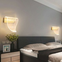 Applique murale LED dorée à intensité variable, style euro-américain, en fer, design en forme de feuille, CRI 90 élevé, pour chambre, salon, bureau