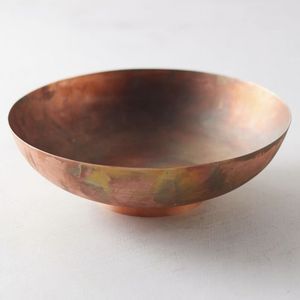 Cuenco de servicio clásico de tendencia superior, ensaladera de cobre de mediados de siglo, vajilla decorativa de forma redonda, cuenco de Metal para comedor - Product Image 2