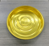 Plats ronds en aluminium noir et or de 28x3 cm pour pizzas avec couvercle en plastique PET