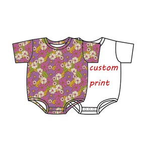 Qingli OEM Senza Tariffe Personalizzato Pagliaccetto Floreale Stampato per Bambine, Pagliaccetto a Bolle in Morbido Bambù a Maniche Corte per Uso Quotidiano - Product Image 5