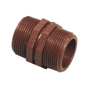 Connettore per Acqua da Giardino in PP Marrone a Doppia Nippola da 1/2 Pollice - Product Image 1