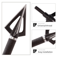 STARCN Archery HA130 Pointe de flèche de chasse pour arc à poulies et arc recurve, 100 grains, 3 lames fixes, pointe de flèche de chasse