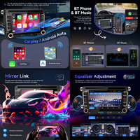 Lecteur MP5 pour voiture Podofo 2 Din 7'' pour VW/Seat/Skoda/Golf/Polo, CarPlay/Android Auto sans fil, autoradio, stéréo de voiture, BT, OEM, vente en gros