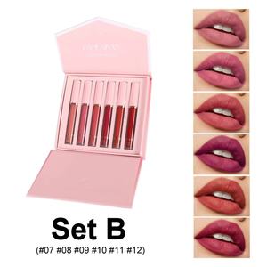 Nuevo juego <span class=keywords><strong>de</strong></span> brillo <span class=keywords><strong>de</strong></span> labios, lápiz labial líquido mate, taza antiadherente, maquillaje que no se decolora, 6 lápices labiales, un juego al por mayor - Product Image 3