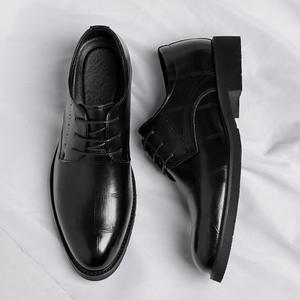 Zapatos Formales de Cuero para Hombre de Alta Calidad, Zapatos Casuales de Moda con Cordones, Negros, Venta Directa de Fábrica, Una Pieza - Product Image 3