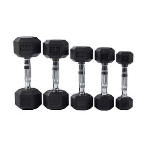 Set di <span class=keywords><strong>Manubri</strong></span> Esagonali Rivestiti in Gomma, Pesi Liberi in Ghisa per Allenamento di Forza, Uso Domestico e Commerciale in Palestra - Product Image 5