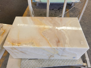 Nuevo Lavabo Rectangular de Ónix Blanco con Pedestal, Lavabo de Piedra para Baño, Lavabo de Ónix Blanco Translúcido Retroiluminado con Pedestal de Mármol - Product Image 6