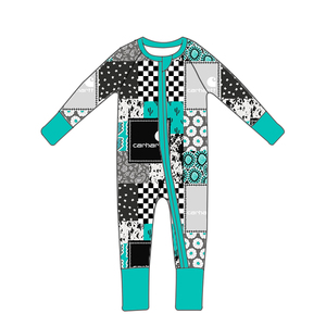 Ropa de Dormir para Bebé Niño Estilo Occidental con Cierre YKK, Suave, de Bambú, Manga Larga, para un Hogar Confortable - Product Image 1