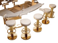Tabourets de bar pivotants de luxe en acier inoxydable doré, chaise haute de bar pour comptoir de cuisine