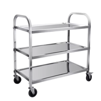 Chariot de service en acier inoxydable sur mesure de luxe avec roulettes silencieuses pour hôtels de luxe et clubs privés
