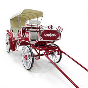 Carruaje Eléctrico para Turismo al Aire Libre, Carruaje Real para Bodas, Carruaje Rojo para Turismo con Caballos a la Venta - Product Image 1