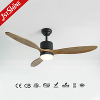 Ventilateur de plafond 1stshine 52 pouces en bois massif, multi-usage, durable, de qualité supérieure, style contemporain, avec application mobile, écologique