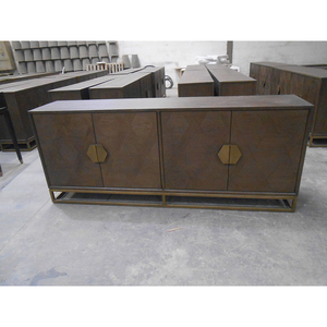 MRS WOODS antico classico in olmo di recupero moderno soggiorno 4 ante Cabinet Storage Design - Product Image 1