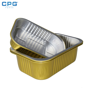 Conteneur en aluminium recyclable de qualité alimentaire 500 ml, rectangulaire, pour plats à emporter, boulangerie, résistant à la chaleur - Product Image 1