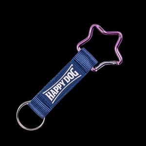 Custom Carabiner <b>Keychain</b> with Durable Strap and Metal Ring Promotional Logo Key Holder for Outdoor Events and Corporate Gifts - Product Image 4