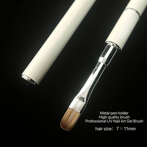 Pinceau à ongles double tête avec bâton de réglage en métal, logo personnalisé, pinceau professionnel pour manucure en salon, pinceau pour peinture au gel UV - Product Image 2