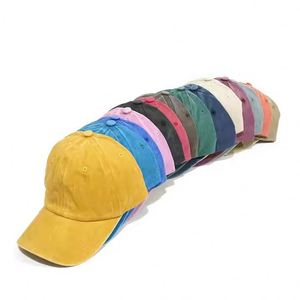 Wholesale Blank Washed Unstructured Low Profile Dad Hat <b>Custom</b> Logo Cotton Plain Strapback Vintage Baseball Cap - Product Image 5