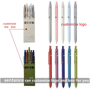 심플 모란디 학교 학생 맞춤형 개인화 젤 펜, 로고 맞춤 제작, 도매 문구류, 검정 잉크 볼펜 - Product Image 5