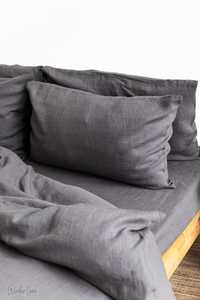 100% <b>Linen</b> OEKO-TEX Certified Shabby Chic Duvet Cover <b>Set</b> 200TC Button Closure Includes King/Queen Size 2 Solid Envelope Pillow - Product Image 5