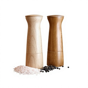 Molinillos de Sal y Pimienta de Madera de Acacia, Recargables, Ecológicos, con Mecanismo de Empuje y Tracción, Acabado Natural, Juego de Tres - Product Image 6