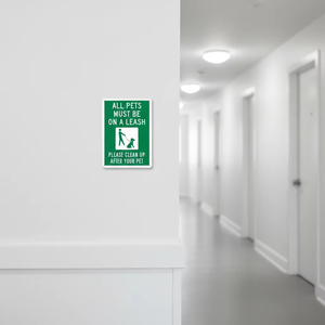 Cartello Personalizzato 10*14 Pollici 'Tutti gli Animali Domestici Devono Essere Guinzigliati, Si Prega di Pulire Dopo il Vostro Animale' Resistente alle Intemperie - Product Image 6