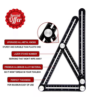 Règle pliante multi-angles en alliage d'aluminium gravée au laser, outil de mesure et de traçage pour le travail du bois et la menuiserie