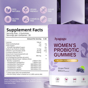 Gomitas Probióticas para Mujeres, Sabor Uva, 60 Unidades, 5 Mil Millones de UFC por Porción, Veganas, Sin OMG, Sin Gluten, OEM Personalizado, Salud Vaginal, pH - Product Image 2