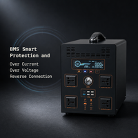 Station d'alimentation portable LiFePO4 à onde sinusoïdale pure de 1500 W, économique, avec roulettes