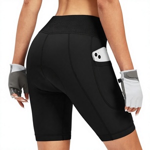 Shorts de cyclisme rembourrés pour hommes adultes, avec coussinet en silicone, anti-humidité, ajustés, en Spandex/Nylon, avec poches latérales - Product Image 3