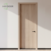 Porte en bois massif avec panneau de verre, porte intérieure en bois pré-fabriquée, insonorisée, en chêne et en acajou, personnalisée et tendance