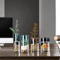 Vases à fleurs en verre borosilicate de haute qualité, style campagnard français, vente en gros OEM/ODM, tailles personnalisées, décoration intérieure, centre de table pour mariage