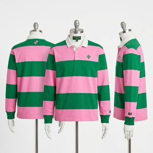 Jersey de Rugby Oversize Estilo Preppy Colorblock de Alpha Sorority para un Look Universitario, Tejido Transpirable 100% Algodón OEM/ODM - Product Image 6