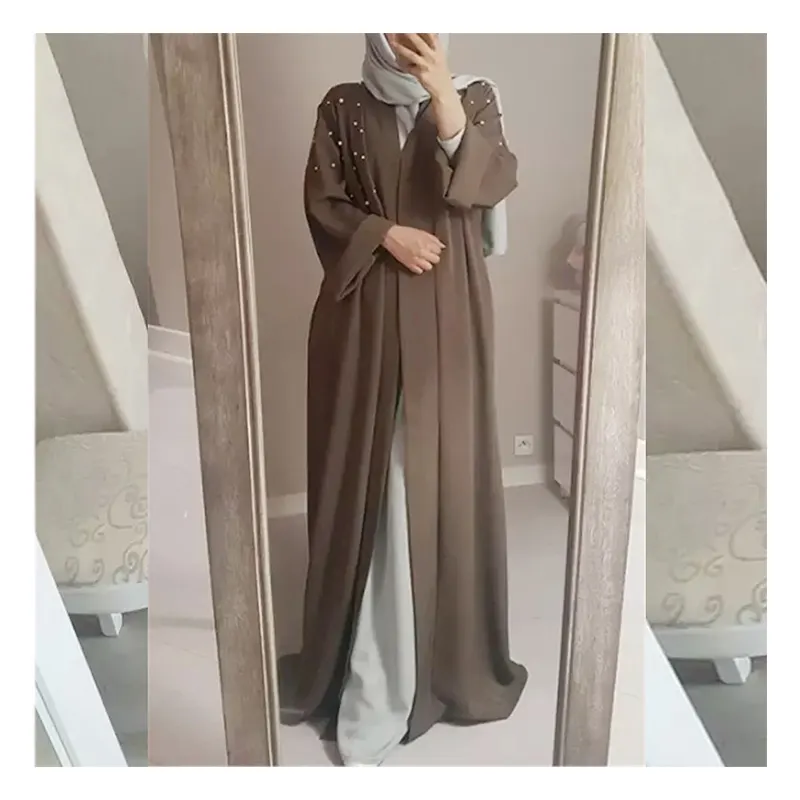 Hete Verkoop Fabriek Prijs Islamitische Kleding Moslim Vrouwen Meisje Kaftan Kaftan Feest Avond Dubai Abaya Kralen Lange Jurk