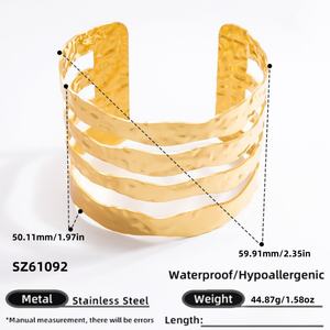 18K Gold and Stainless Steel Hollowed Out Bracelet with High-End Feel Trendy <b>Charm</b> Bracelets and Accessories - Product Image 6