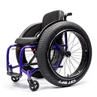 Fauteuil roulant tout-terrain de plage robuste pour sports de plein air, en aluminium, étanche, à pousser manuellement, directement de l'usine