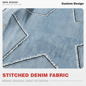 Người Đàn Ông Của 2026 Mới Đến Ban Đầu Thư Thêu Sao <span class=keywords><strong>Cutout</strong></span> Tee Thời Trang Phố Denim Giản Dị Hàng Đầu - Product Image 3