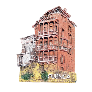 Souvenirs touristiques Yijia, maison suspendue à la falaise espagnole <span class=keywords><strong>Cuenca</strong></span>, paysage tridimensionnel en résine, aimants magnétiques pour réfrigérateur, cadeau - Product Image 1