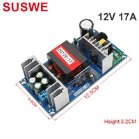 Module d'alimentation isolé AC-DC à sortie unique SUSWE 110/220V vers 12V17A, carte nue