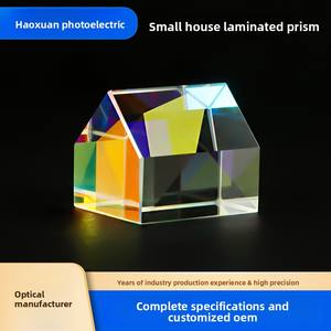 작은 집 색상 프리즘 광학 유리 색상 분리 다면체 프리즘 유리 프리즘 굴절 렌즈 빔 스플리터 - Product Image 5