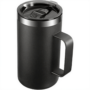 Mug à café isotherme en acier inoxydable à double paroi de 600 ml (20 oz) avec poignée, personnalisable avec logo, pour bière, camping, portable - Product Image 3