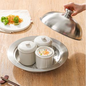 Plateau de cuisson <span class=keywords><strong>vapeur</strong></span> en acier inoxydable avec couvercle pour la maison – Idéal pour pains <span class=keywords><strong>vapeur</strong></span>, raviolis, poisson, légumes et plus – <span class=keywords><strong>Cuiseur</strong></span> <span class=keywords><strong>vapeur</strong></span> multifonctionnel pour la cuisine - Product Image 1