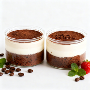 ผู้ผลิตขวดพลาสติก ขายส่ง กระป๋องเค้กใสเปล่า บรรจุภัณฑ์กระป๋อง 150 มล. 250 มล. 4 ออนซ์ 6 ออนซ์ 8 ออนซ์ บรรจุภัณฑ์อาหาร PET แบบกล่อง - Product Image 1