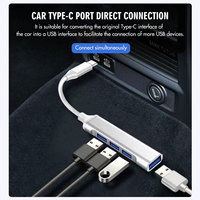 Station d'accueil USB Type C 3.0 2.0 4-en-1 en aluminium, adaptateur multi USB 3.1 Type C, hub USB Type C pour ordinateur portable MacBook Pro