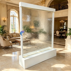 Stainless Steel Frame LED Glass <b>Waterfall</b> Wall Commercial Decor <b>For</b> Hotel Restaurant Lobby - Product Image 6