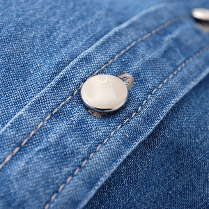 <span class=keywords><strong>Camicia</strong></span> di <span class=keywords><strong>Jeans</strong></span> in Denim a maniche lunghe con collo a girocollo personalizzata alla moda per <span class=keywords><strong>donna</strong></span> top - Product Image 6