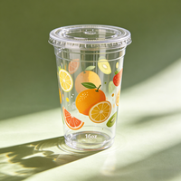 Gobelet à café en plastique PET transparent pour boissons froides à emporter, avec logo personnalisé imprimé, pour l'emballage principal