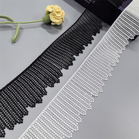Bordure en dentelle de polyester écologique personnalisée de 8 cm à motif floral traditionnel, broderie du fabricant pour robes de mariée